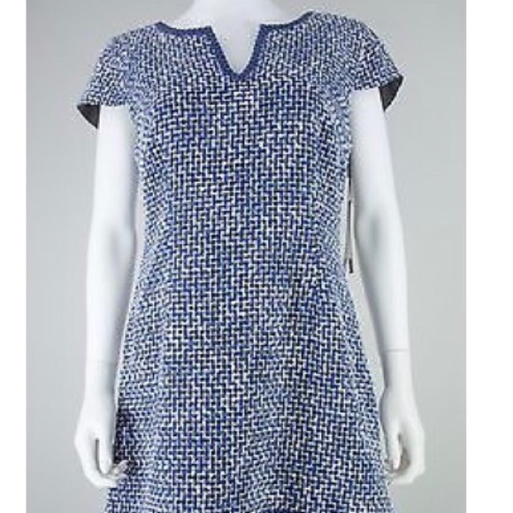 Karl Lagerfeld Dresses & Skirts - NWT Karl Lagerfeld Blue & White Tweed Dress